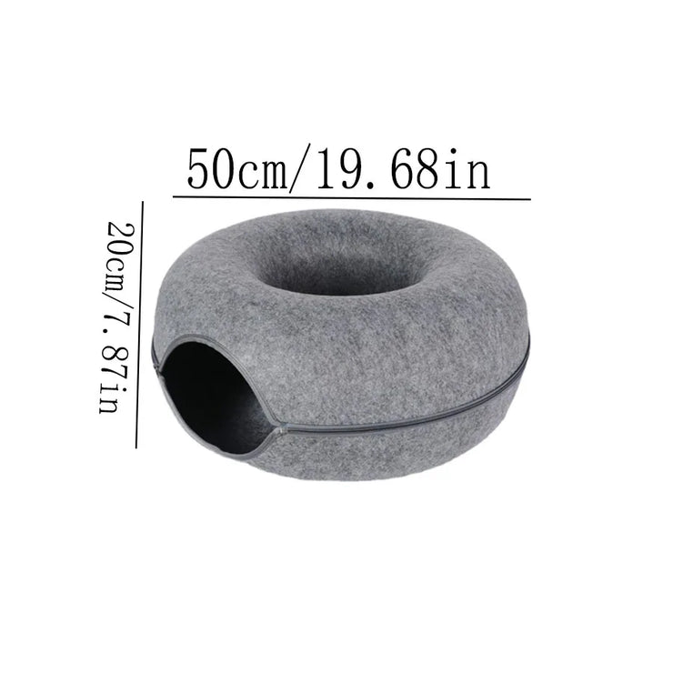 Donut Cat Bed Pet Cat Tunnel Interactive Game