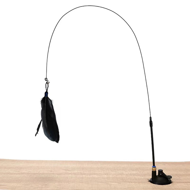 Interactive Cat Toy Feather Wand with Bell,