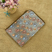 Flannel Pet Blanket,Cute Dog Paw Print Blanket Pet Mat