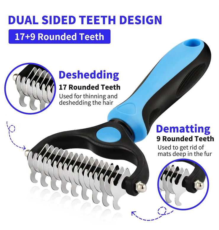 Pet Grooming Brush Comb,Dual-Sided