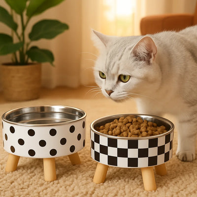 Pet Bowl Spill-Proof Stainless Steel Raised Pet Bowl