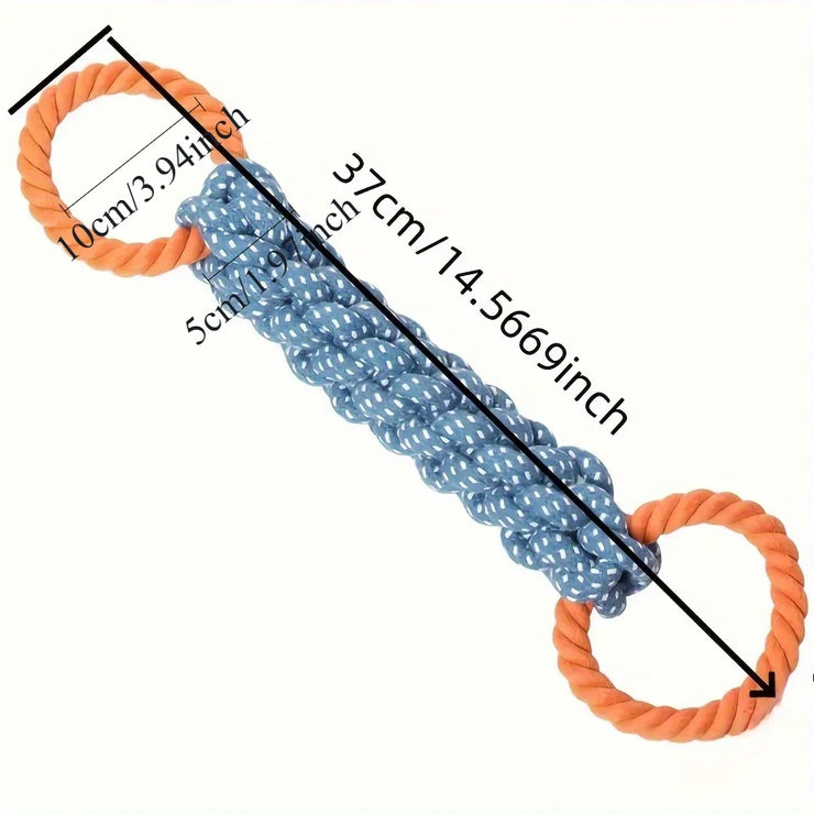 Durable Double-Ring Cotton Blend Dog Rope Toy