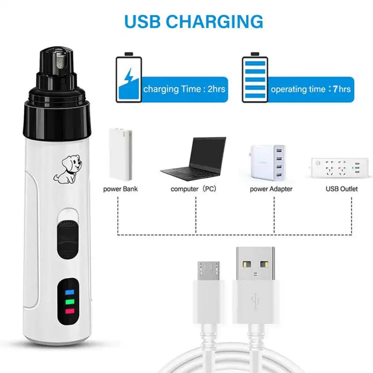 Pet Nail Grinder USB Rechargeable Dog Electric Nail Clipper