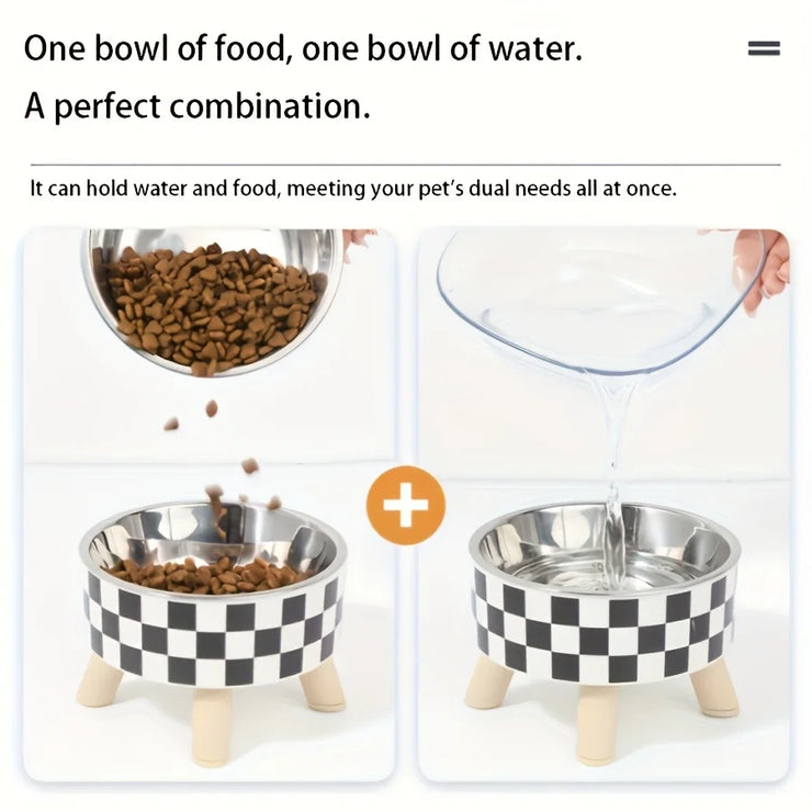 Pet Bowl Spill-Proof Stainless Steel Raised Pet Bowl