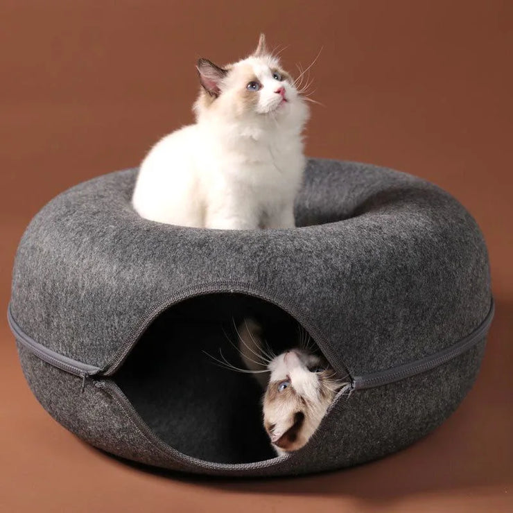 Donut Cat Bed Pet Cat Tunnel Interactive Game