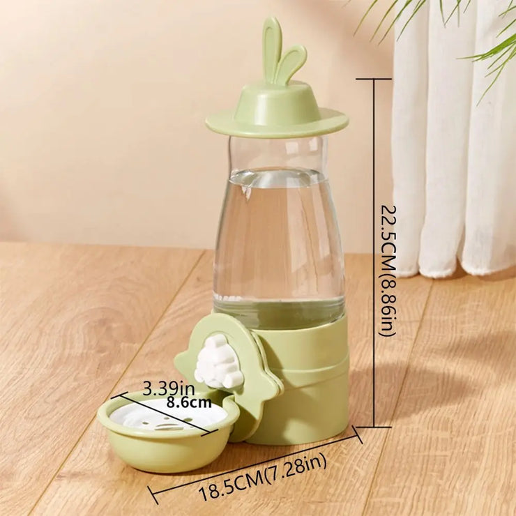 Leakproof Pet Water Dispenser 600ml Anti-Splash Rabbit Drinking Bowl