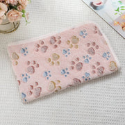 Flannel Pet Blanket,Cute Dog Paw Print Blanket Pet Mat