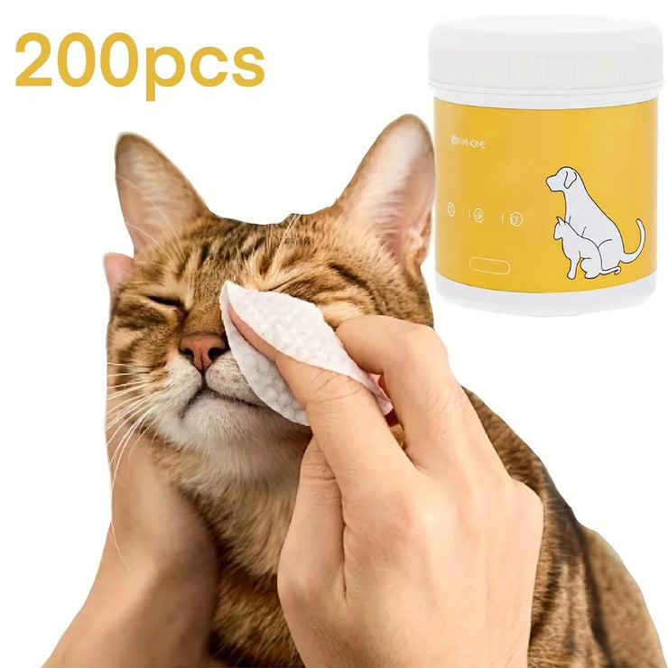 200pcs Gentle Pet Eye Wipes - Tear Stain Remover