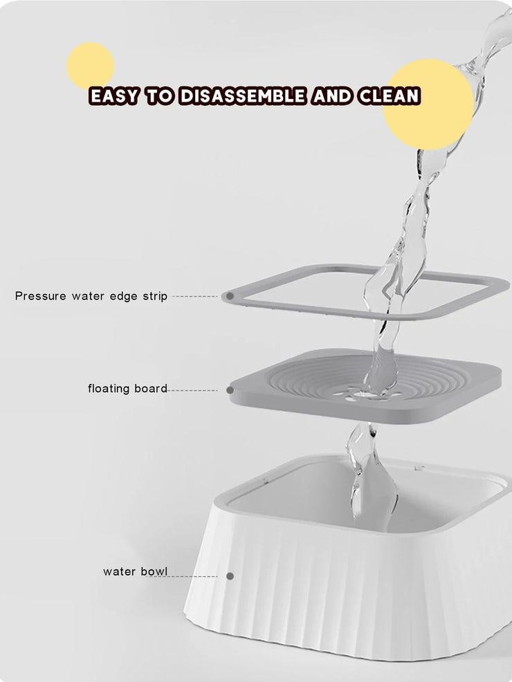 Pet Water Fountain with Floating Plates No Spill Dog Water Bowl