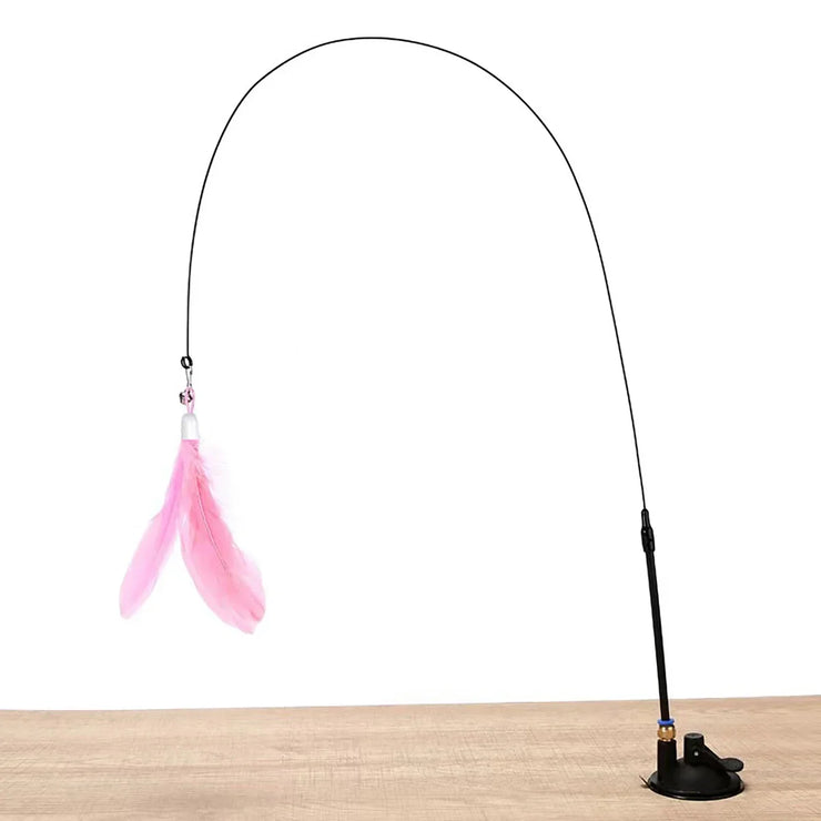 Interactive Cat Toy Feather Wand with Bell,