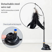 Interactive Cat Toy Feather Wand with Bell,