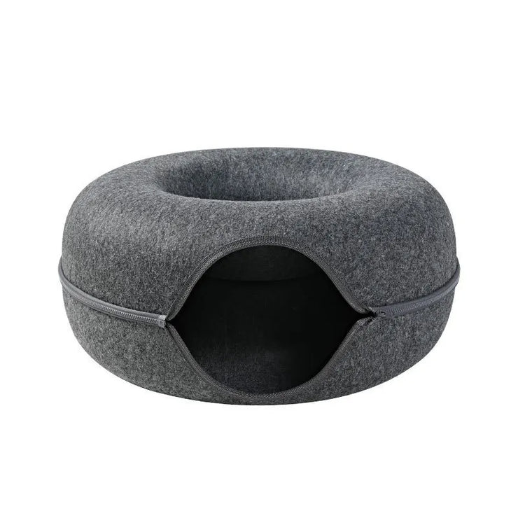 Donut Cat Bed Pet Cat Tunnel Interactive Game