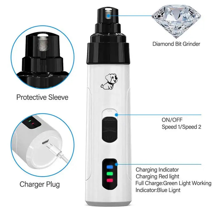 Pet Nail Grinder USB Rechargeable Dog Electric Nail Clipper