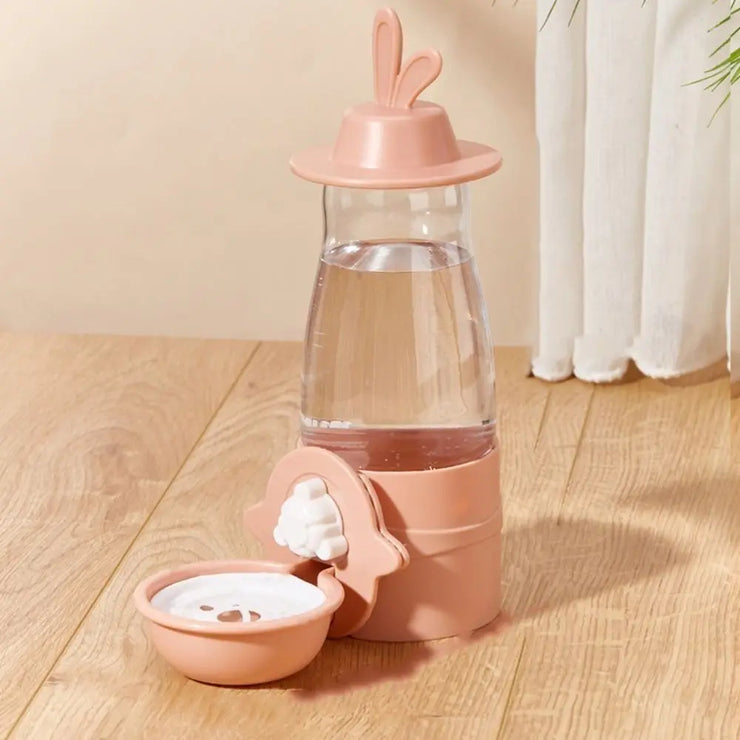 Leakproof Pet Water Dispenser 600ml Anti-Splash Rabbit Drinking Bowl