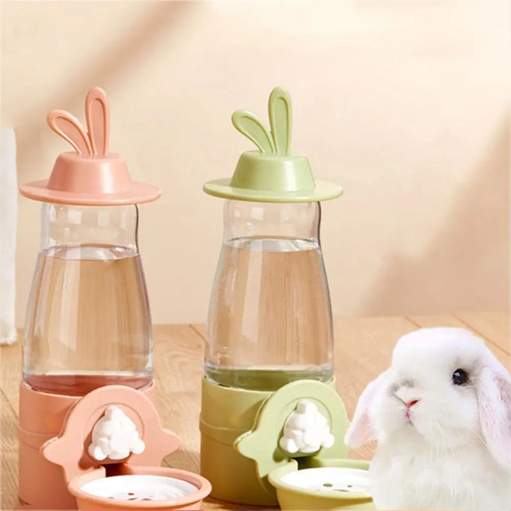 Leakproof Pet Water Dispenser 600ml Anti-Splash Rabbit Drinking Bowl