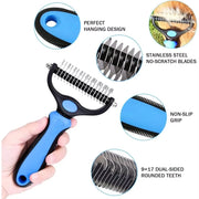 Pet Grooming Brush Comb,Dual-Sided