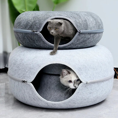 Donut Cat Bed Pet Cat Tunnel Interactive Game