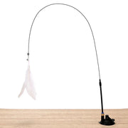 Interactive Cat Toy Feather Wand with Bell,