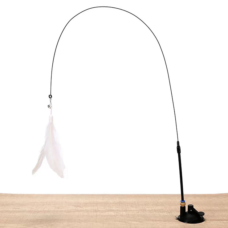 Interactive Cat Toy Feather Wand with Bell,