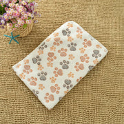 Flannel Pet Blanket,Cute Dog Paw Print Blanket Pet Mat